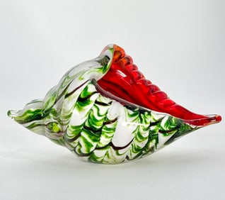 Stunning MURANO Art Glass Multi Color SEASHELL