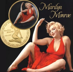 Encapsulated MARILYN MONROE Enameled Gold Clad Coin