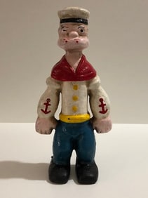 Vintage Cast Iron Large POPEYE Coin Bank Great Patina