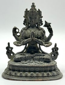 Early Bronze Small Curio Hindu Deity Shiva Goddess Buddha