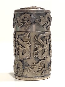 Early Chinese Hallmarked Dragon vs Phoenix Snuff Box