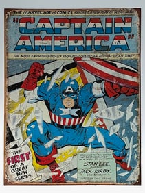 Marvel Comic Books Cover CAPTAIN AMERICA Throwback Metal Sign