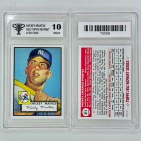 MICKEY MANTLE 1952 Topps RP Rookie Baseball Card