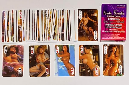 NIB Deck of 54 Plastic Coated Nude Female Playing Cards