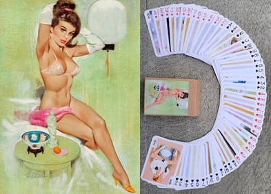 FRITZ WILLIS Risque Pinup Girl Art Playing Cards Deck