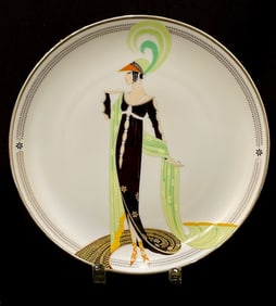 Signed ERTE Art Deco Limited Edition Hand Painted Fine Porcelain