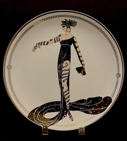Signed ERTE Art Deco Limited Edition Hand Painted Fine Porcelain