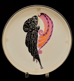 Signed ERTE Art Deco Limited Edition Hand Painted Fine Porcelain