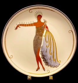 Signed ERTE Art Deco Limited Edition Hand Painted Fine Porcelain