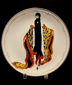 Signed ERTE Art Deco Limited Edition Hand Painted Fine Porcelain
