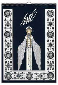 2025 ERTE 12 Page Calendar with Art Deco Illustrations