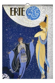 2025 ERTE 12 Page Calendar with Art Deco Illustrations