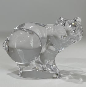 Flawless Signed DAUM France Crystal PIG Figurine