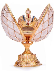 FABERGE St. Petersburgh Russia Enameled and Studded Egg