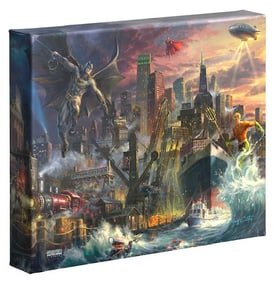 Artist Signed BLEND COTA Justice League Showdown Canvas Art w/COA