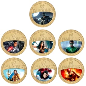 D.C. Comics JUSTICE LEAGUE Fandome Gold Clad Coins