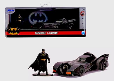 1989 BATMAN & Die-Cast BATMOBILE by JADA Toys