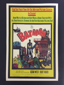 Rare 1960s Batman & Robin Big Screen Debut Movie Poster