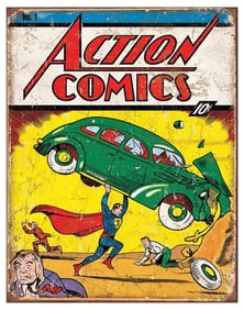 Action Comics SUPERMAN Throwback Metal Sign