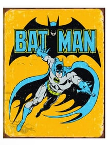 D.C. Comic Books BATMAN Throwback Metal Sign