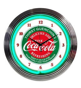 Awesome Retro Working COCA-COLA Man Cave Neon Wall Clock