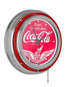 Awesome Wings of COCA-COLA Working Man Cave Neon Clock