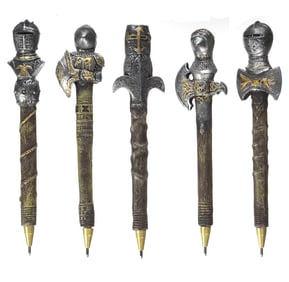 Lot of 5 Knights Of Templar Medieval Knights Pen Set