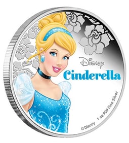 Walt Disney CINDERELLA 1oz Clad Silver Coin