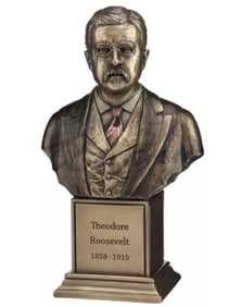 President THEODORE Teddy ROOSEVELT Cold Cast Bronze Bust Sculpture