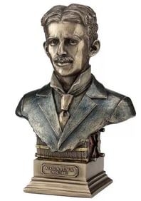 Legendary Inventor NIKOLA TESLA Cold Cast Bronze Bust Sculpture