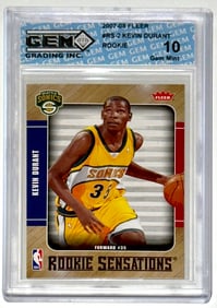 Gem Mint 10 KEVIN DURANT 2007 Fleer Rookie Basketball Card