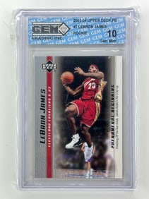 Gem Mint 10 LEBRON JAMES Rookie Basketball Card