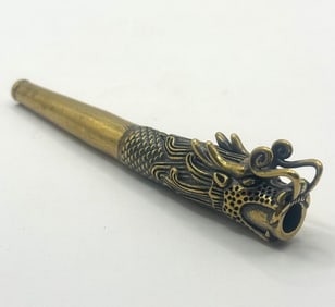 Vintage Bronze tone Embossed Dragon Cigarette Holder