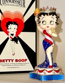 RARE Retired BETTY BOOP Enameled Figurine Trinket Box