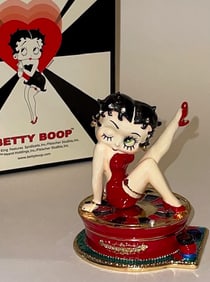RARE Retired BETTY BOOP Enameled Figurine Trinket Box