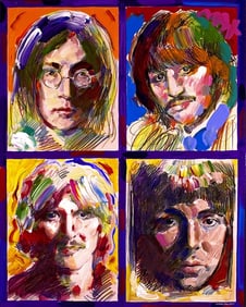 The Beatles Decorative Art Print on Canvas by PETER MAX