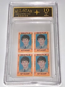 1964 The Beatles PAUL McCARTNEY Un-Cut Block of Stamps