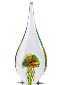 Awesome Murano Art Glass Jellyfish Teardrop Sculpture