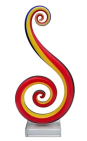 Spectacular Multi Colored MURANO Freeform Blown Art Glass Music Note Sculpture