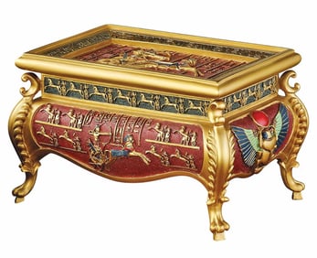 Large and Ornate Egyptian Pharaoh Chariot Jewelry Box