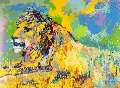 LeRoy Neiman Resting Lion Art Print on Canvas