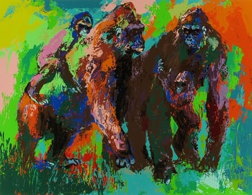 LeRoy Neiman Family of Three Art Print on Canvas