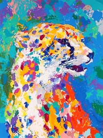 LeRoy Neiman Portrait of the Cheetah Print on Canvas