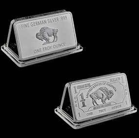 1oz Fine German Silver Buffalo Bullion Bar
