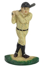 Vintage 9 inch tall BABE RUTH Cast Iron Doorstop