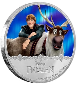 Disney FROZEN 1ozClad Silver Coin KRISTOFF and SVEN