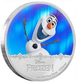 Walt Disney FROZEN 1oz .999 Clad Silver Coin OLAF