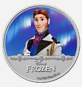 Walt Disney FROZEN 1oz .999 Clad Silver Coin HANS