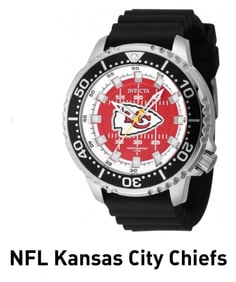 NEW Authentic Licensed INVICTA Kansas City Chiefs Mens Watch