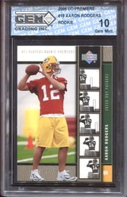 1 st Gem Mint 10 AARON RODGERS Rookie Football Card
